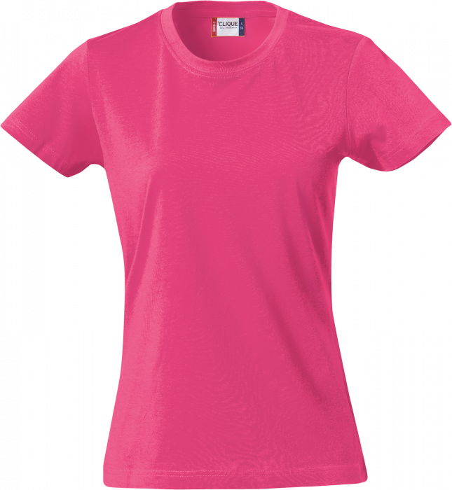 Clique - Basic Bomulds T-Shirt Dame - Lys Cerise