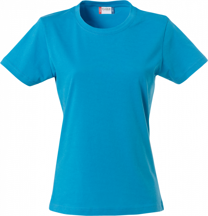 Clique - Basic Bomulds T-Shirt Dame - Turkis