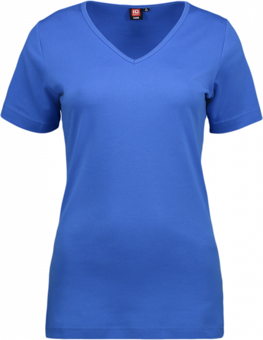 ID - Ladies' Interlock T-Shirt V-Neck - Azur