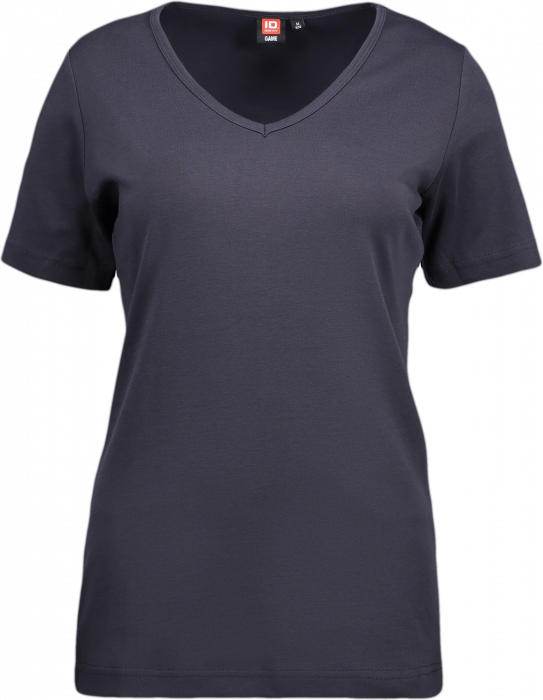 ID - Ladies' Interlock T-Shirt V-Neck - Granat