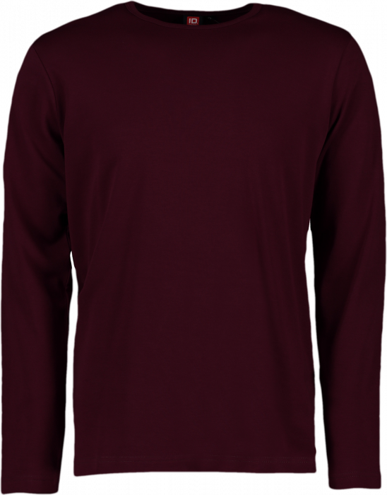 ID - Interlock T-Shirt Langærmet Herre - Mørk Bordeaux