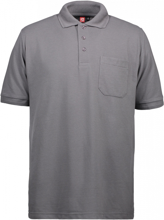 ID - Pro Wear Poloshirt Med Lomme - Sølv Grå