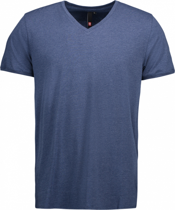 ID - V-Hals T-Shirt Herre - Blue Melange